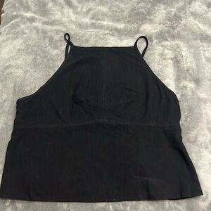 Open back black tank top size large